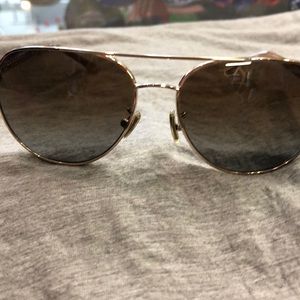 Coach rose gold aviator sunglasses with case